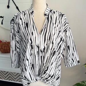 Patrizia Luca Monochrome Striped Shirt